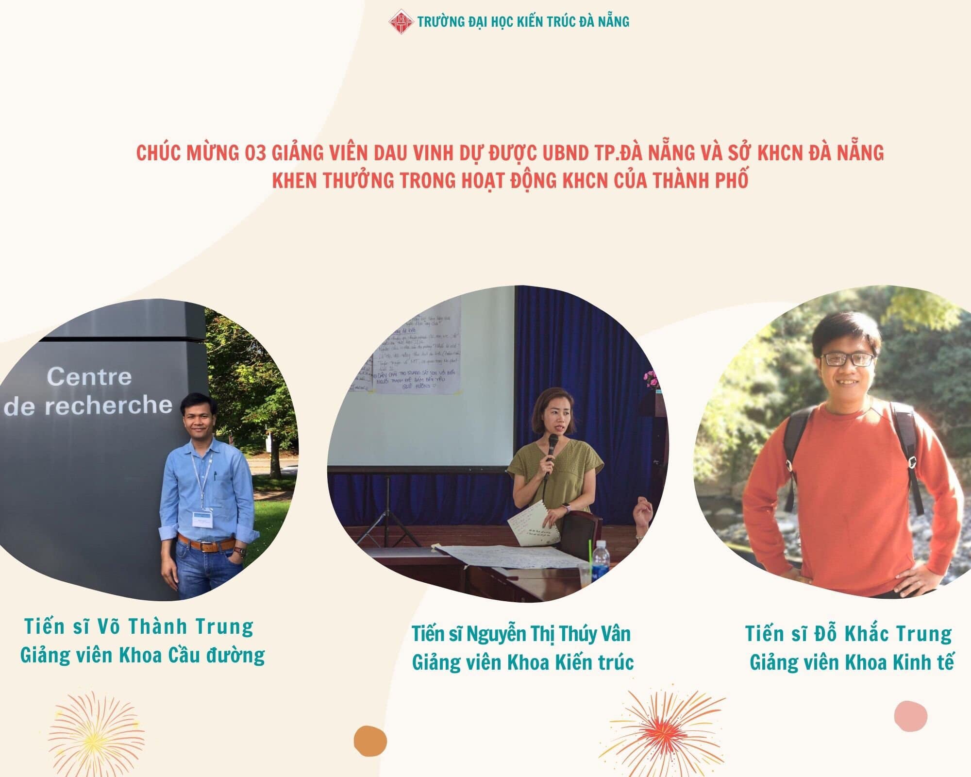 [𝐂𝐎𝐍𝐆𝐑𝐀𝐓𝐔𝐋𝐀𝐓𝐈𝐎𝐍𝐒]  Chúc mừng 03 giảng viên DAU được UBND TP. Đà Nẵng và Sở KHCN Đà Nằng khen thưởng trong hoạt động KHCN của thành phố